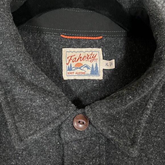 Faherty Knit Alpine Flannel Organic Cotton Long Sleeve Shirt - Men's Size XL - Picture 3 of 9